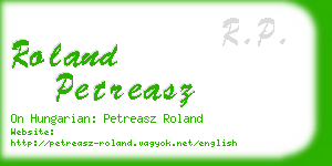 roland petreasz business card